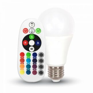 LED Bürolampen LED-Lampe, 6W, E27, A60, 470lm, RGB, mit Fernbedienung